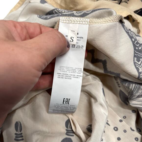 Dixie Open Back Halter Top Maxi Dress Feather Print Small - Picture 7 of 9